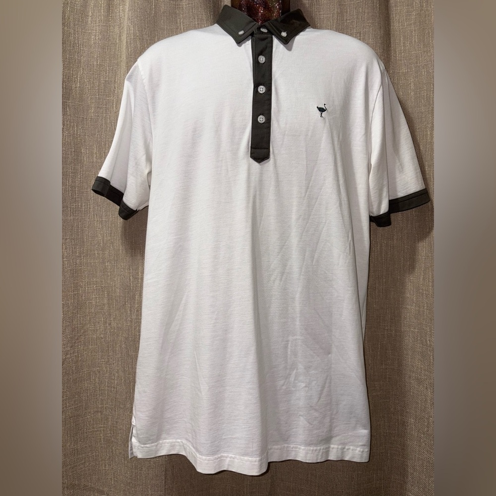 Travis Mathew White and Grey Polo Shirt L